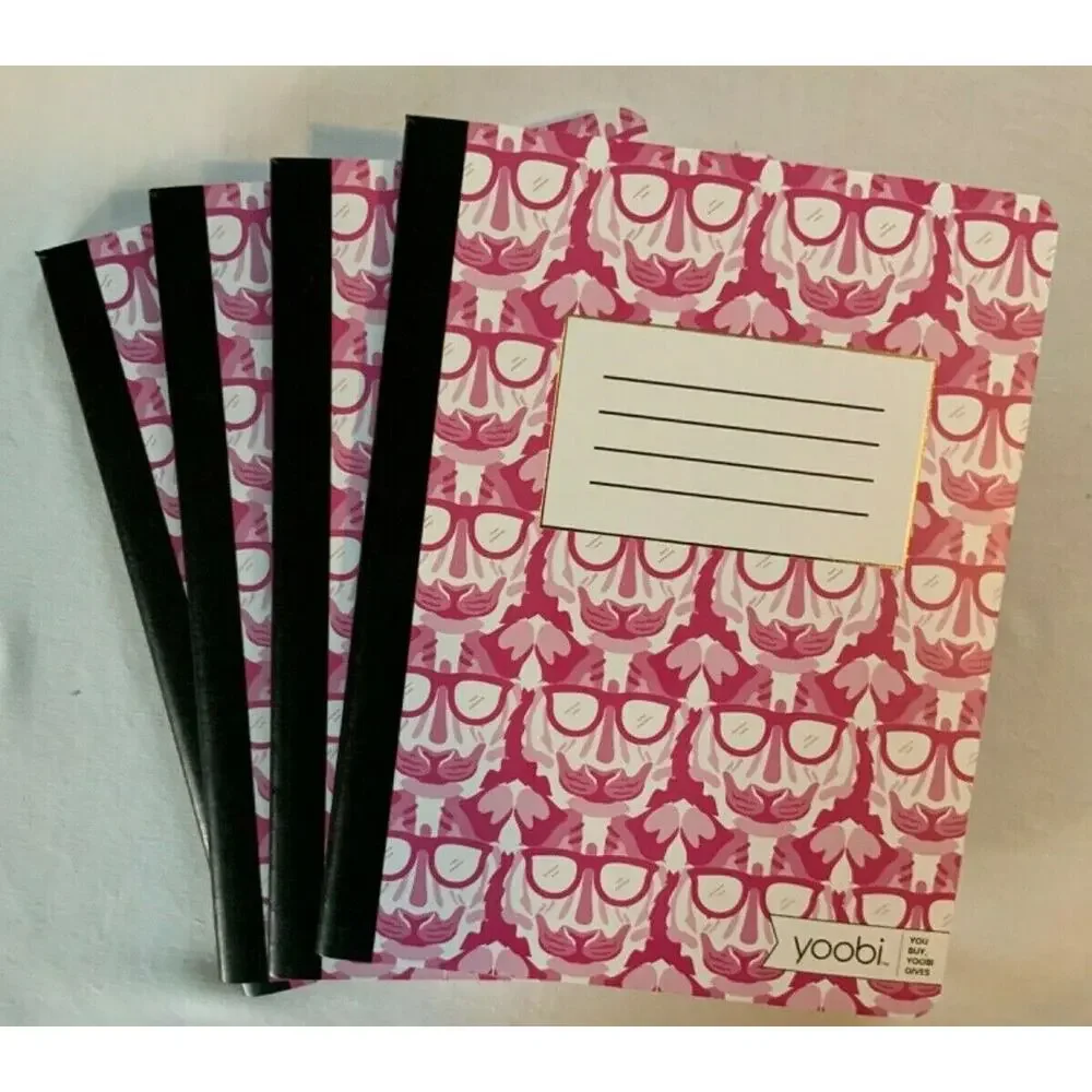 Composition Notebooks (x4) 100 Sheets College Rule Back To School YOOBI NEW